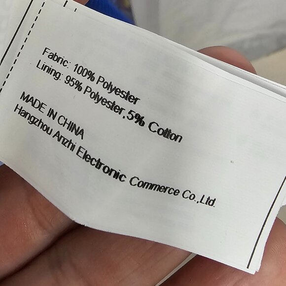 Wantdo Maxi Dress Blue Peacock Sleeveless Chiffon Shift Artsy 14 FLAW - Picture 6 of 10